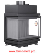 Каминная топка АЛЬФА 700 три стекла черный шамот подовая