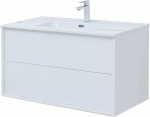 Тумба с раковиной Aquanet Lino 287542 80 (Flat) белый глянец