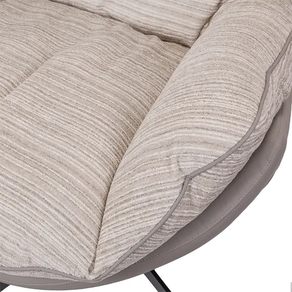 Кресло Hugo, серый шенилл в полоску, серая экокожа