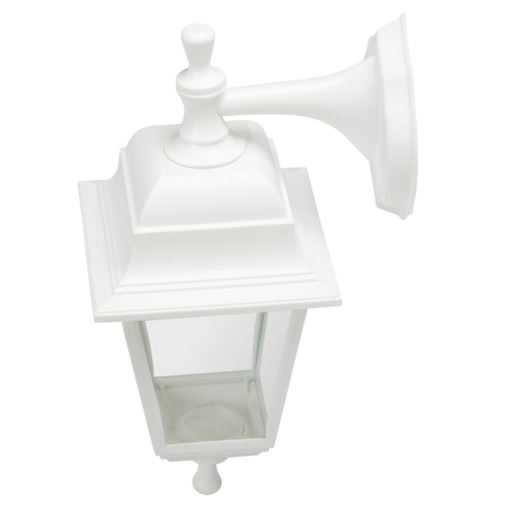 Садово-парковый светильник ЭРА НБУ 04-60-001 белый 4 гранный настенный IP44 Е27 max60Вт