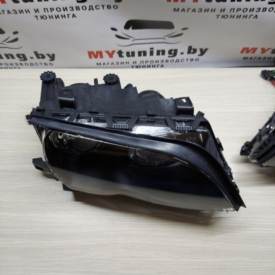 Передние фары angel eyes led black для BMW 3 E46