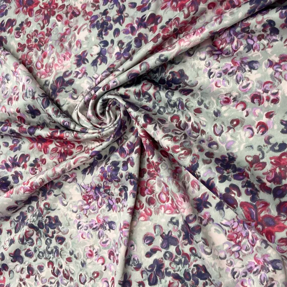 Атлас-стрейч серый принт