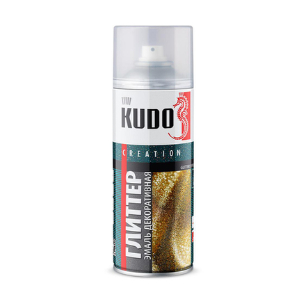 Аэрозольная акриловая краска металлик Kudo KU-C201 Глиттер, 520 мл, золото