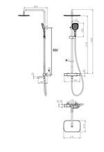 Душевая система с термостатом Grocenberg  GB7005BG Графит