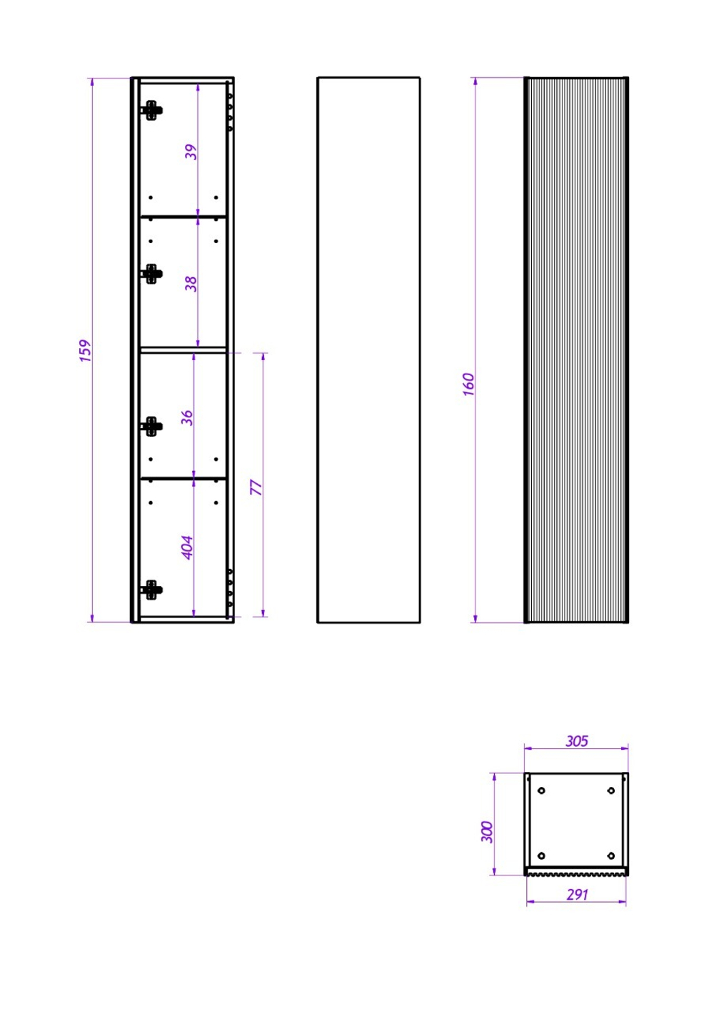 Пенал La Fenice Terra Bianco белый 30 FNC-05-TER-B-30