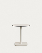 Dina Садовый круглый стол белый на белом металлическом основании Ø 68x70