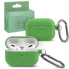 Силиконовый чехол Hang Silicon Сase HF с рисунком и карабином для AirPods Pro (Зеленый / green)