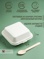 Бургербокс из сахарного тростника (Бенто бокс)