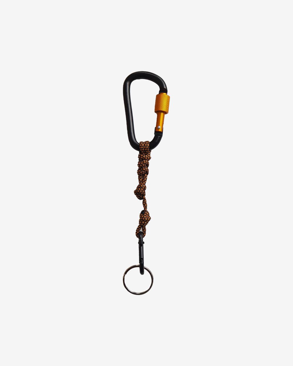 Брелок Ack Items Два карабина черный/оранж (черно-оранжевый snake шнурок)