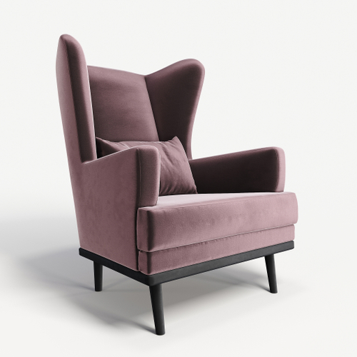 Мягкое кресло с ушами Фантазёр Z-9 (Pastee 36) на высоких ножках, для отдыха и чтения книг. В гостиную, балкон, спальню и переговорную комнату.