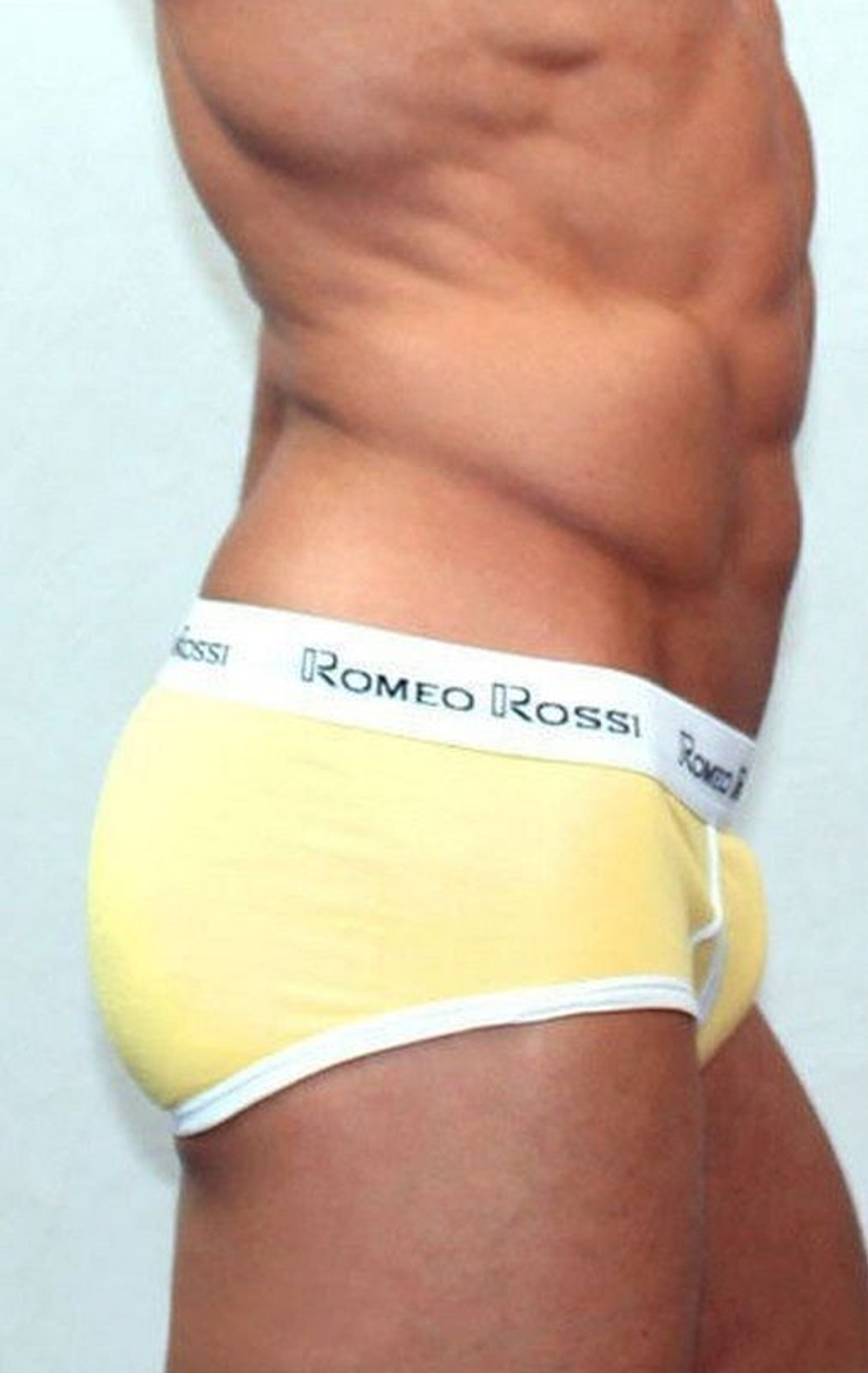 Мужские трусы-брифы с низкой посадкой и контрастной белой резинкой (Размер: XXXL) (Цвет: серый)