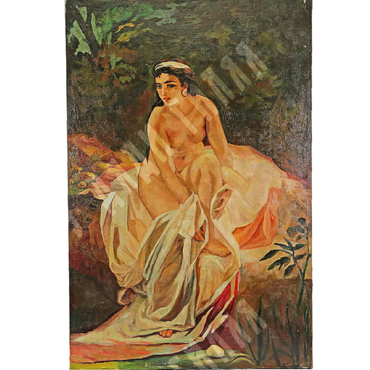 Н/х [Artamonov]. Купальщица после ванны. Холст, масло, 1942