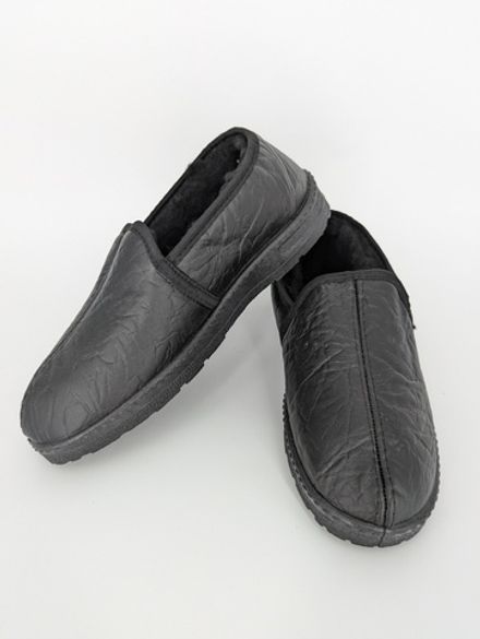 Тапочки утеплённые кожа/иск.мех