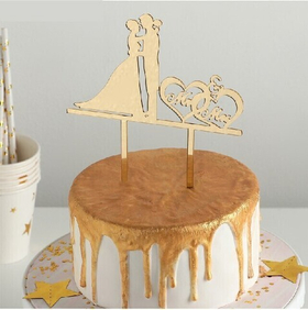 Топпер "Пара" Mr&Mrs Золото. Акрил