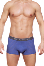 Классические тонкие боксеры из рибана в полоску (Размер: L) (Цвет: синий)