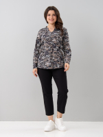 Блузка БЛ-22/черный-бежабстракция