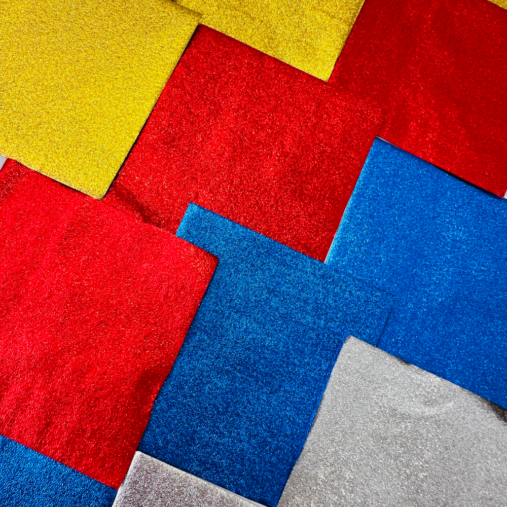 Фольга оберточная для конфет с тиснением Синяя (8x8 см, 100 шт)