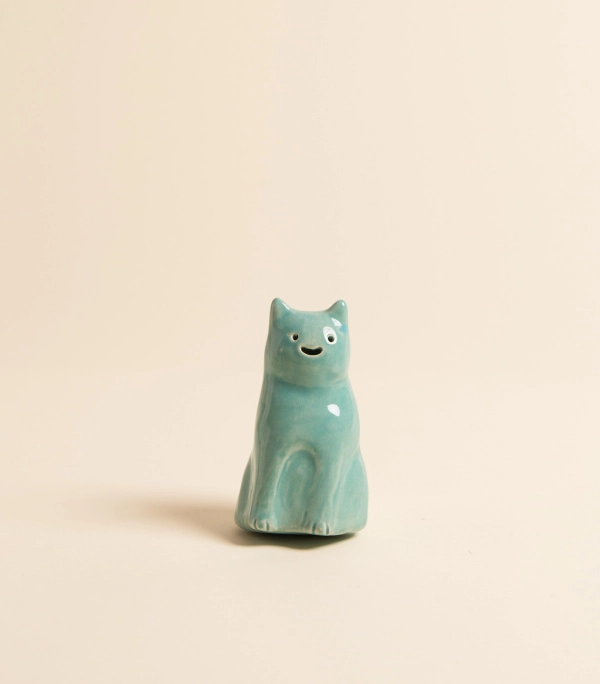 Крючок-скульптура — Маленький кот, голубой | vaya.for.fun