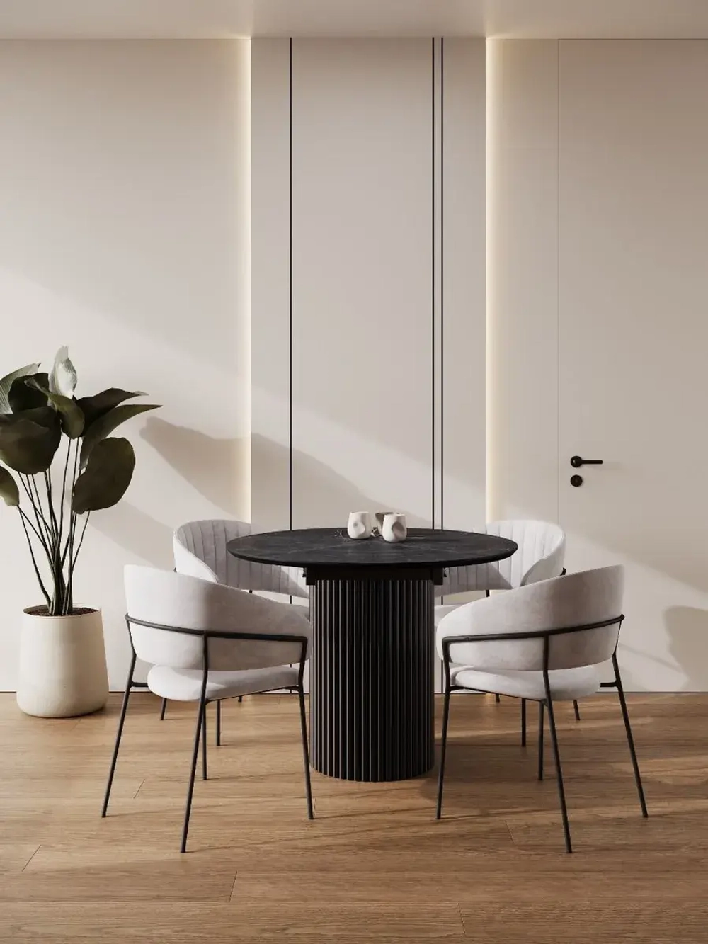 Стол кухонный Чёрный Муар 110х110х74 см