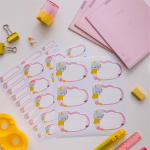 Наклейки для школьных принадлежностей. Котик