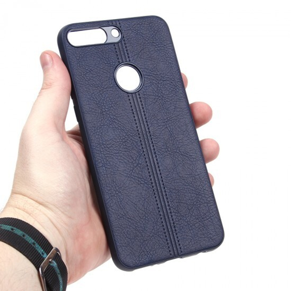 Панель из экокожи для Huawei Honor 7С Pro/Y7 Prime (2018), 010498 Красный