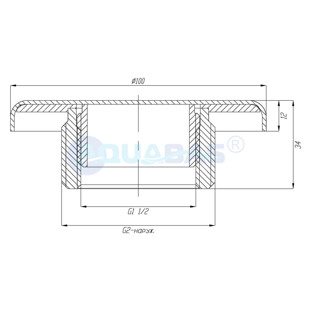 ФП.111.5/1 Форсунка для подключения пылесоса 2" (наруж.) плитка AISI-316