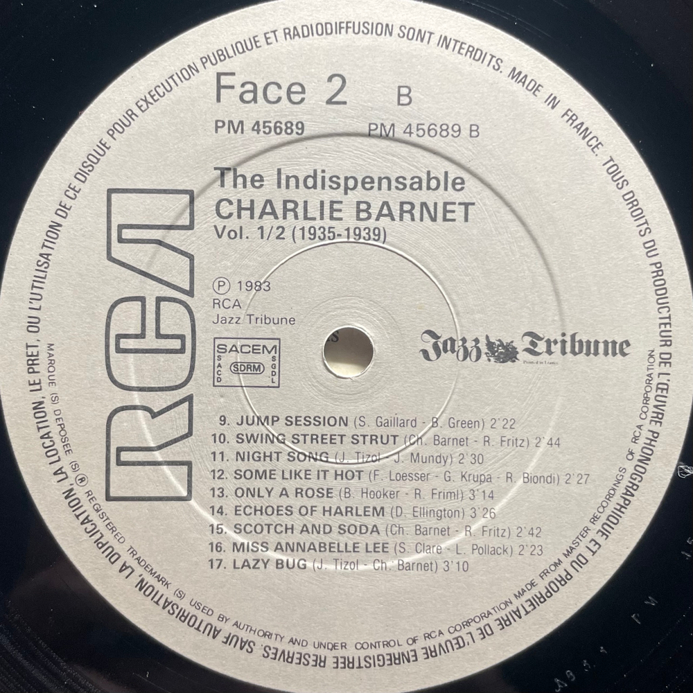 Charlie Barnet ‎– The Indispensable Charlie Barnet Volumes 1/2 (1935-1939) 2LP (Франция 1983г.)