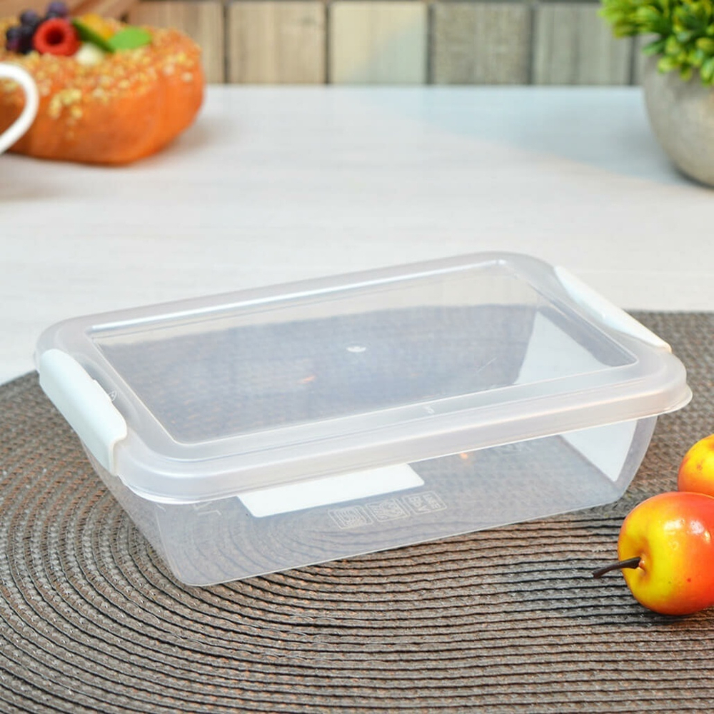 Контейнер 0,7л с защелками прямоугольный "Helsinki", натуральный