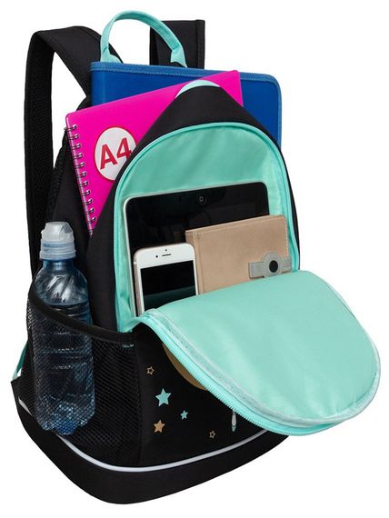 Çanta \ Bag \ RG-463-1 Рюкзак школьный (/1 черный-мятный)