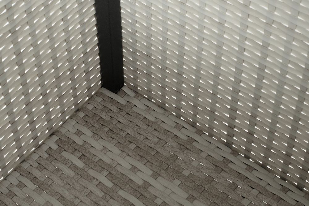 "Лунго" кашпо для цветов большое плетеное из искусственного ротанга, цвет бежевый