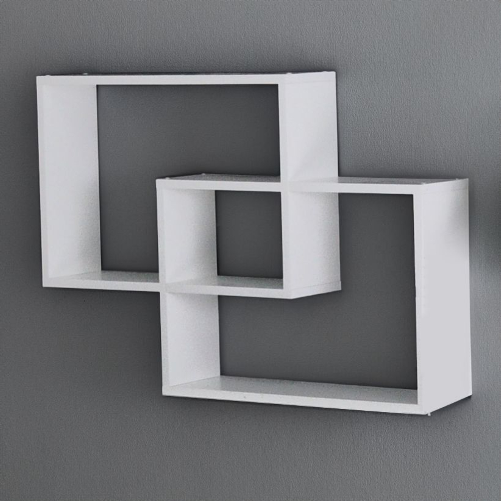 Полка настенная 3 ячейки белая в скандинавском стиле