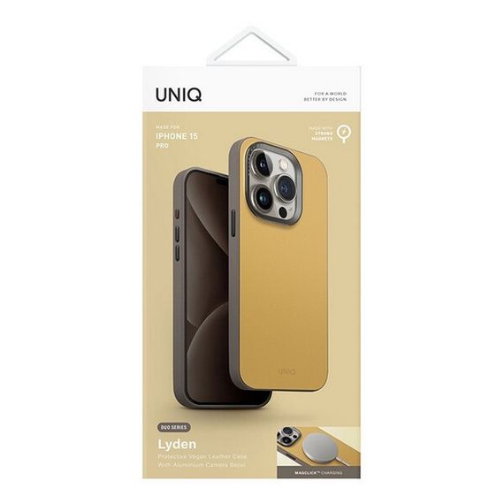 Чехол Uniq Lyden DS MagSafe для iPhone 15 Pro Canary Yellow/Flint Grey (IP6.1P(2023)-LDSCYELFGRY)