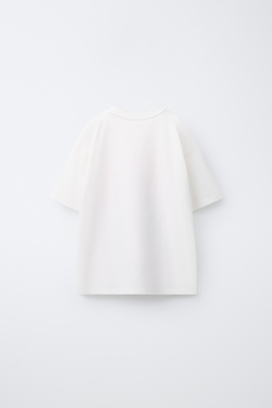ZARA ФУТБОЛКА С ПРИНТОМ , БЕЛЫЙ