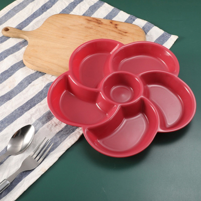 Менажница 6-ти секционная 26*2,5см пластиковая, цвет микс