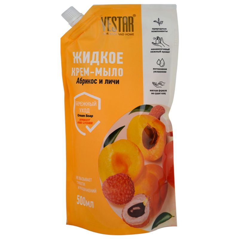 Крем-мыло жидкое Vestar дой-пак Абрикос и Личи 500 гр/пак 12 пак/кор