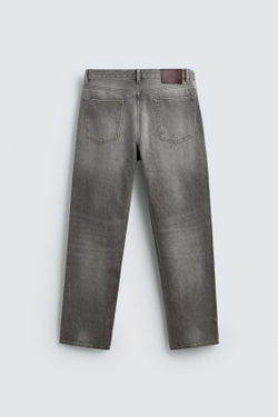 ZARA ДЖИНСЫ STRAIGHT FIT, СЕРЫЙ