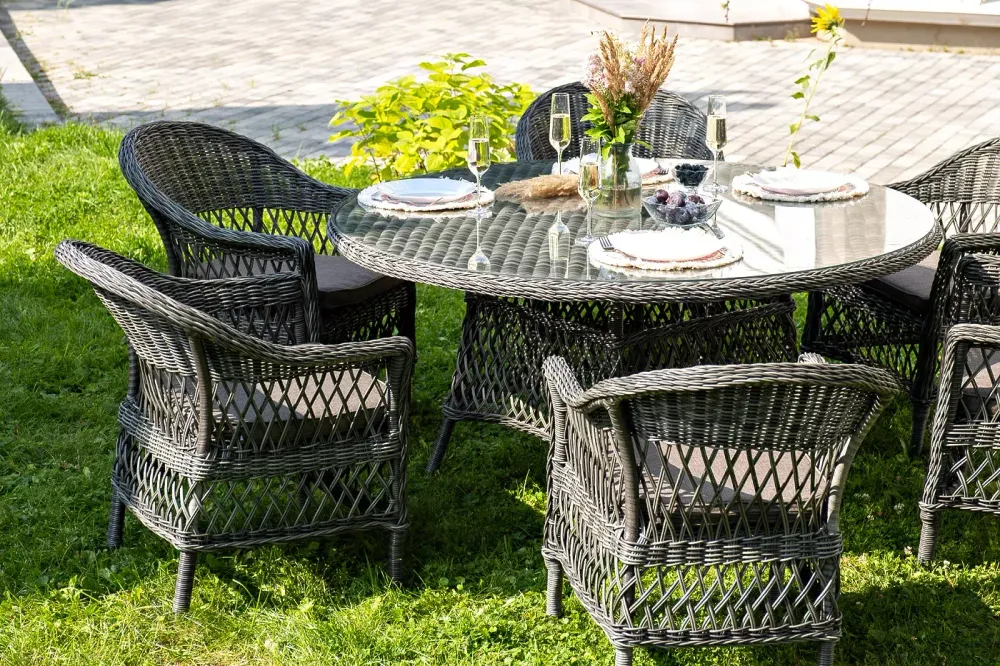 "Эспрессо–150 S" обеденная группа плетеная, цвет графит