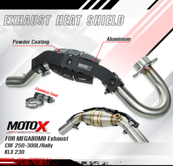 Exhaust Heat Shield  MANIFOLD GUARD MOTO-X for Megabomb pipes Honda CRF250-300l-M-Rally, KLX230 Kawasaki.