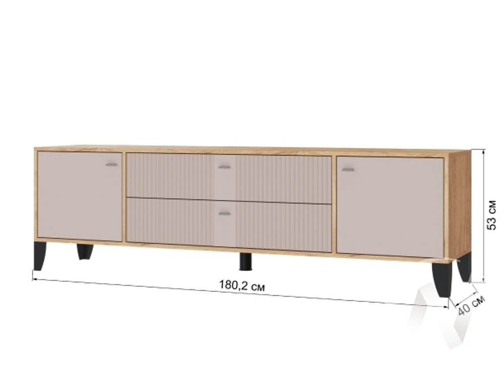Тумба ТВ Парус-10 (дуб крафт золотой/карбон латте)