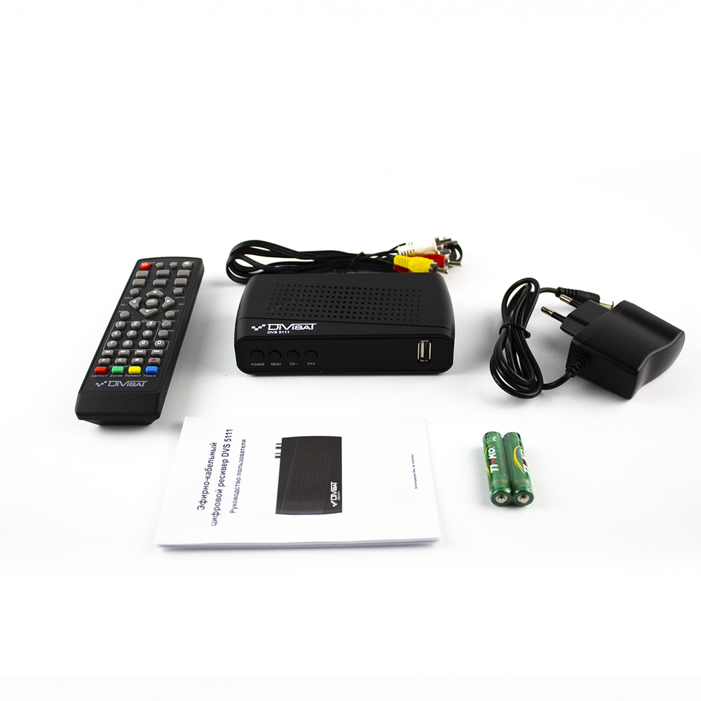 Приставка для цифрового телевидения DIVISAT DVS 5111  пластик DVB-T2/C  HDMI, 1*USB, RCA, БП внешний