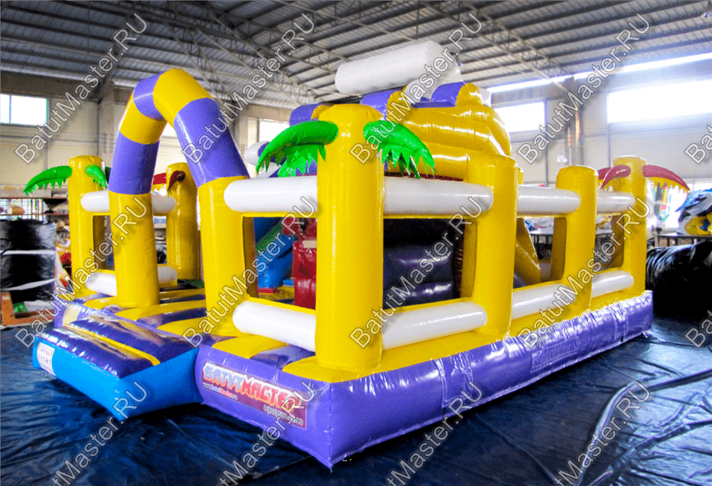 Коммерческий батут "Белый клык" с механизированной головой, размер 6*6*4 м