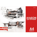 Альбом для черчения А4 40л., Проф-Пресс, КБС, целл.картон, блок офсет, 160г/м2, "Чертёж здания-1"