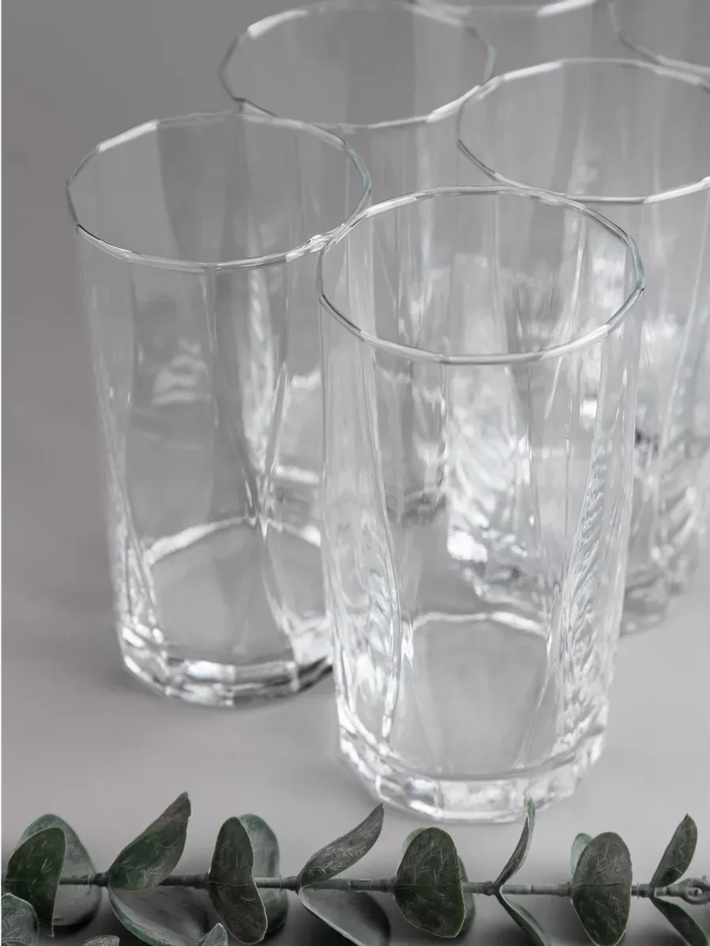 Набор изогнутых бокалов для воды, 450 мл, 6 шт. прозрачные