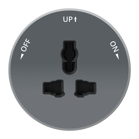 MULTITRACK Розетка универсальная круглая 13 А/250 В ГРАФИТ