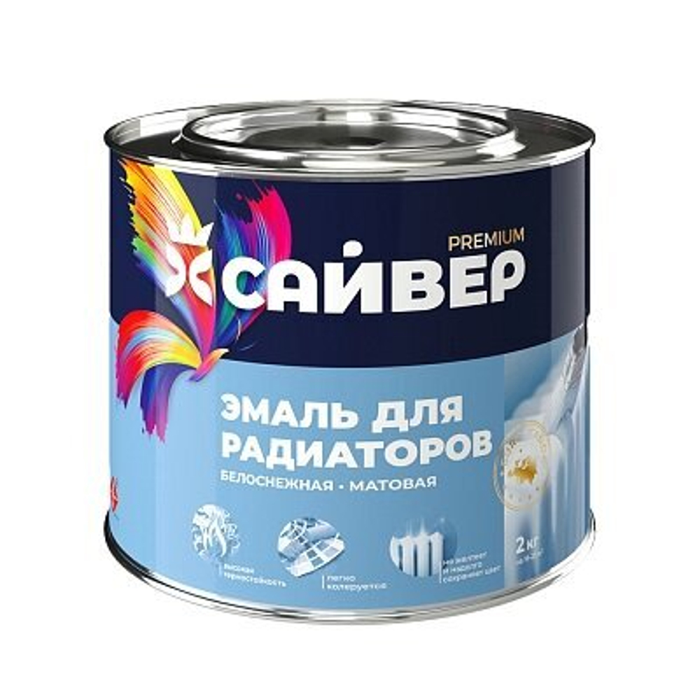 Эмаль для радиаторов 0,8кг белоснежная матовая Сайвер