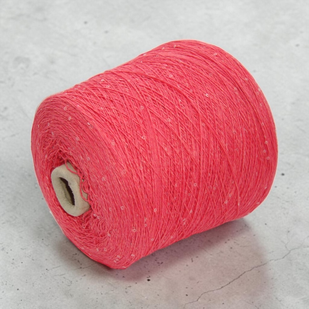 Бобинная пряжа Cotton Paillettes (Corallo)