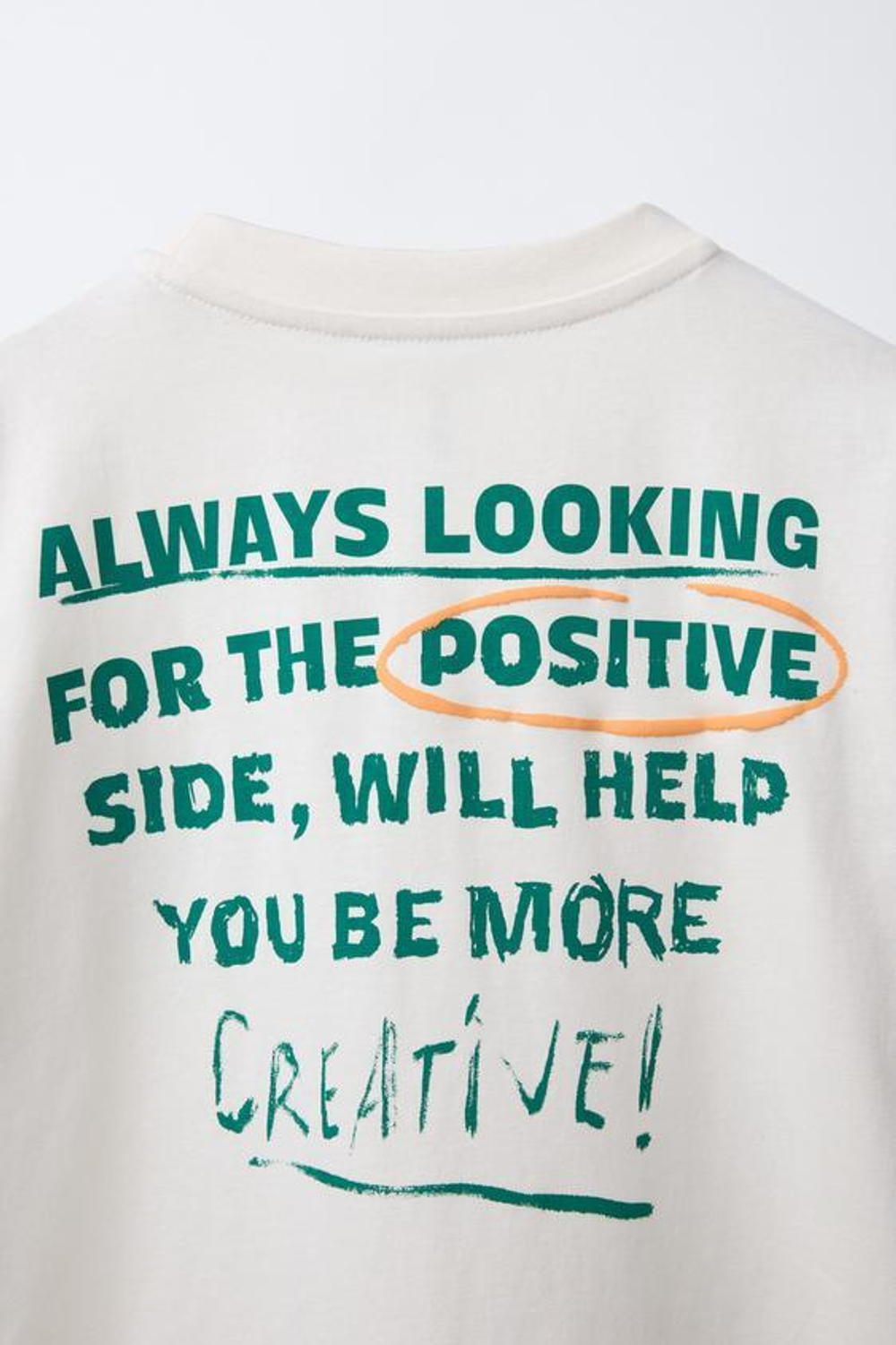 ZARA ФУТБОЛКА С НАДПИСЬЮ, ЭКРЮ