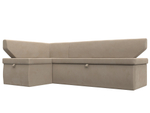 Диван кухонный угловой Омура левый угол, Бежевый, Велюр, 126104L
