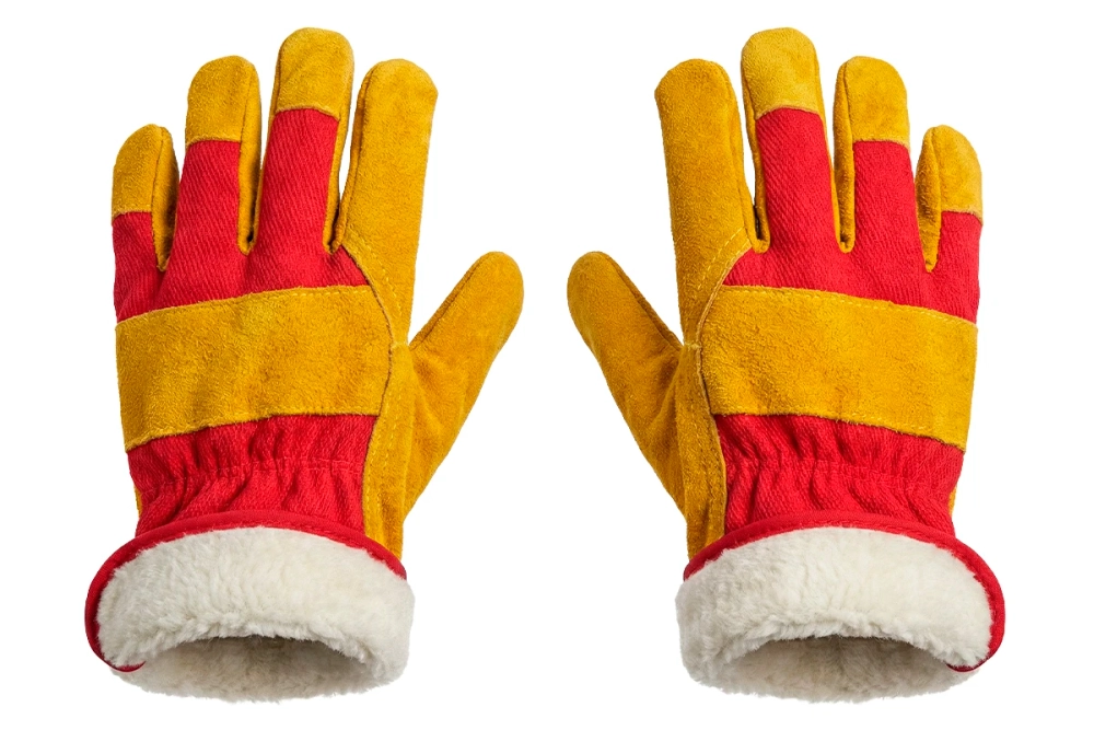 Перчатки монтажные утепленные с искусственным белым мехом (р.10,5 / XL, короткий ворс)