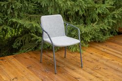 "Марокко" стул из текстилена nanotex, каркас алюминий темно-серый (RAL7024), цвет серый